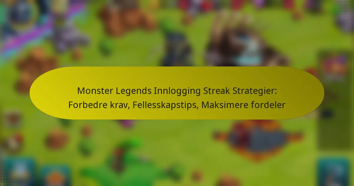 Monster Legends Innlogging Streak Strategier: Forbedre krav, Fellesskapstips, Maksimere fordeler