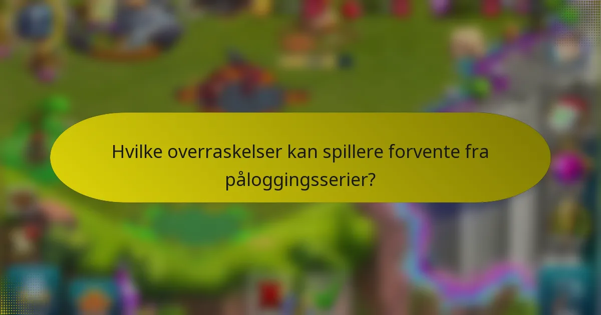 Hvilke overraskelser kan spillere forvente fra påloggingsserier?