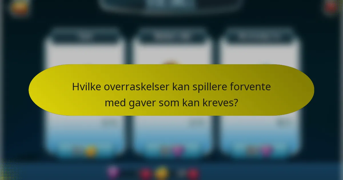 Hvilke overraskelser kan spillere forvente med gaver som kan kreves?