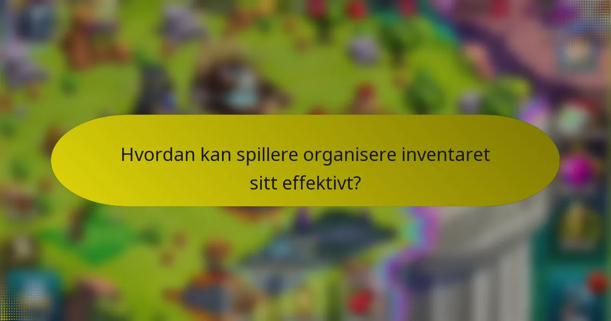 Hvordan kan spillere organisere inventaret sitt effektivt?