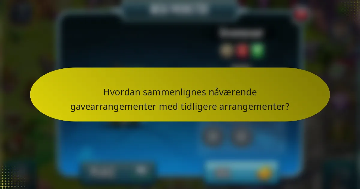 Hvordan sammenlignes nåværende gavearrangementer med tidligere arrangementer?